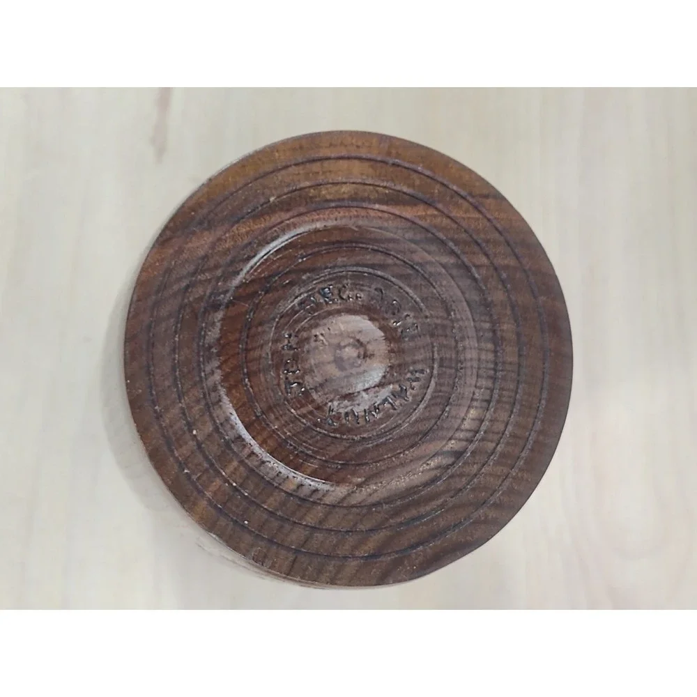 Dark Walnut Wood Urn For Cremation Natural Turned Wood NC Info Paper 9.5